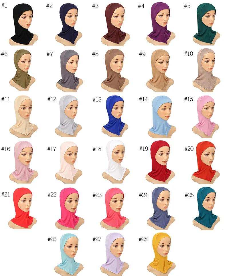 Sous-écharpe capuchon intérieur os Bonnet Hijab Turban Modal extensible couverture complète cou femm