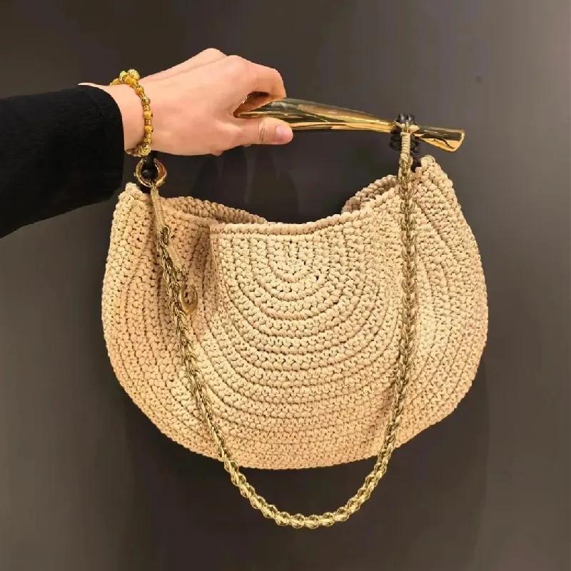 Sacs fourre-tout ajourés pour femmes, sac à main de luxe de styliste, nouveau tissage, grand sac de