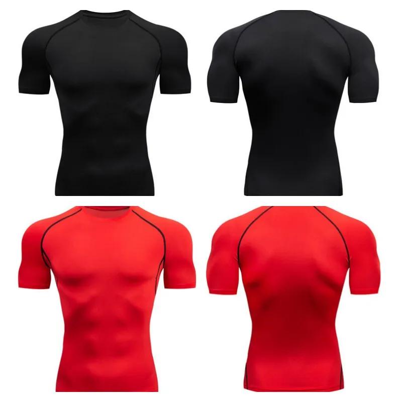 T-shirt de compression pour hommes course et fitness - Chemise serrée à séchage rapide pour jogging