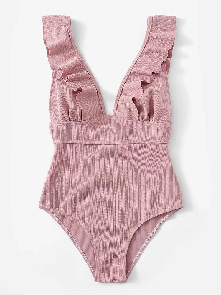 Maillot de bain une pièce sexy à volants pour femme 2026 – Monokini de natation et de plage pour fem