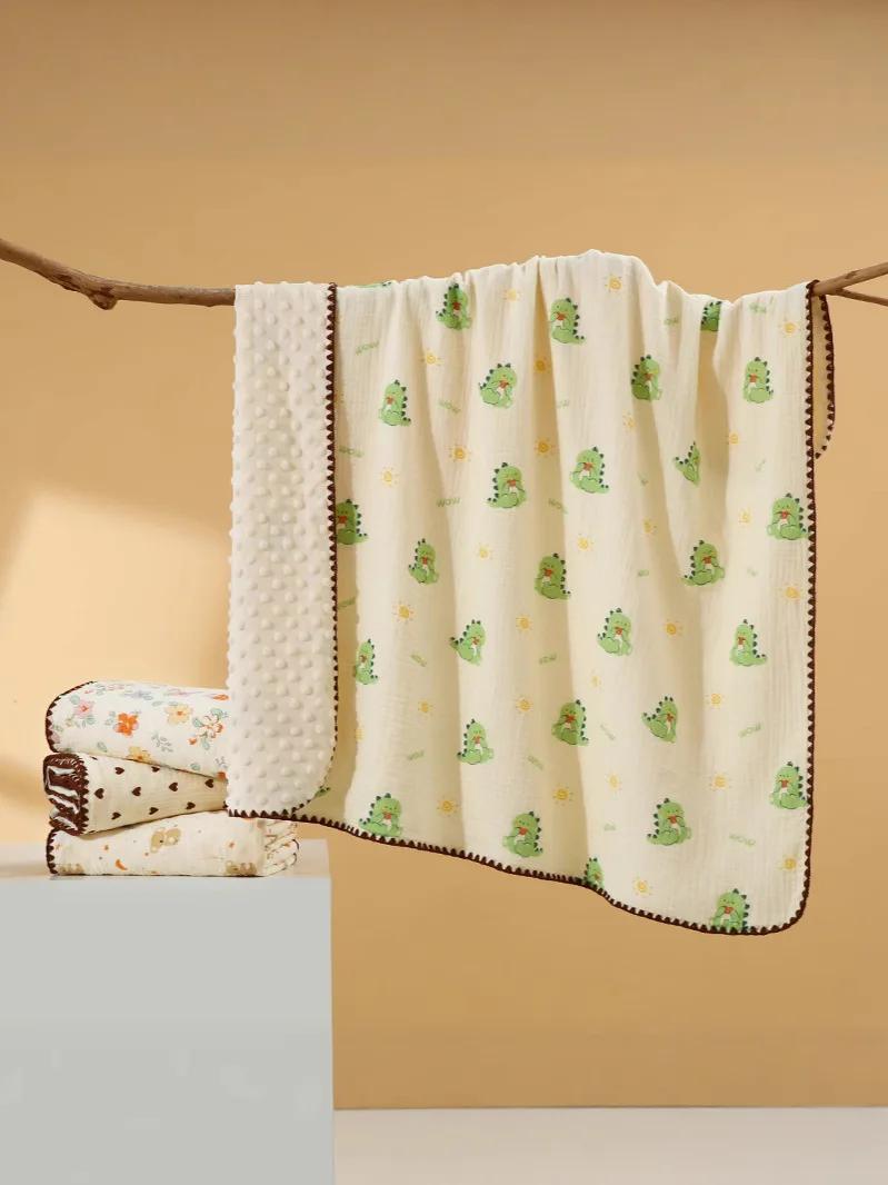 Couverture imprimée ours pour nouveau-né, en pur coton, Double gaze, serviette de bain pour bébé, 10