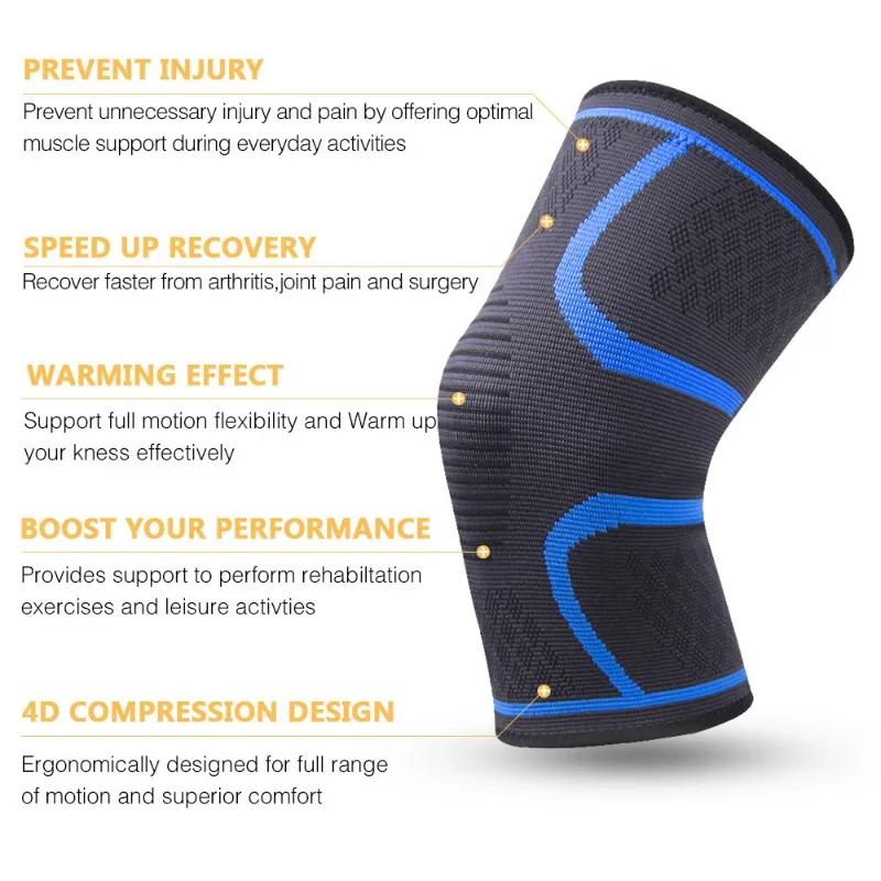 Manchon de compression respirant pour genou, attelle de genou, course à pied, levage, soutien pour l