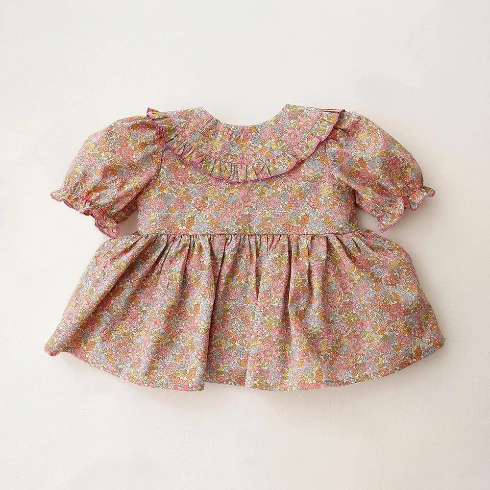Tenues d'été pour bébé fille 0-2 ans, motif floral vintage, 100% coton, ensemble de 2 pièces, vêteme