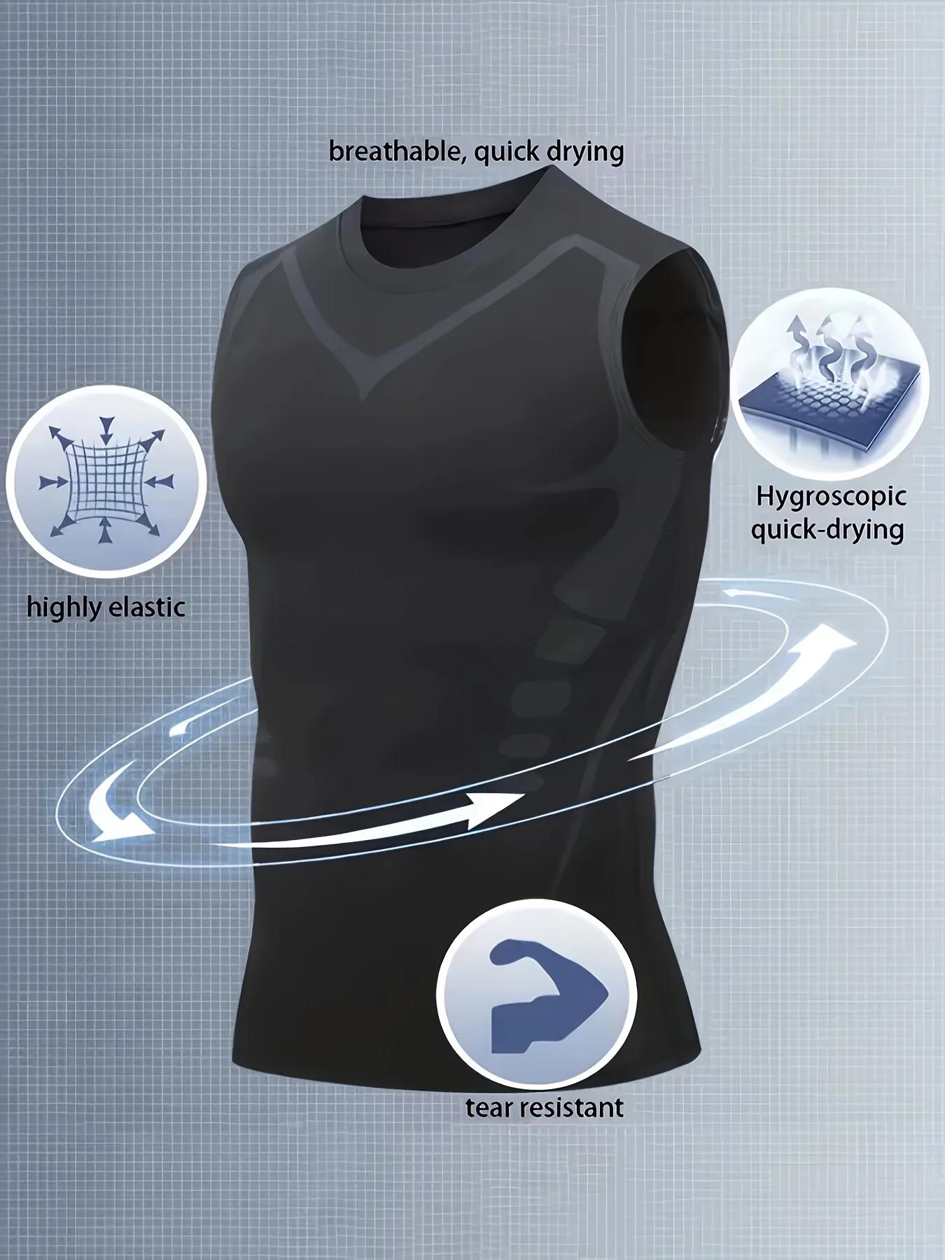 Débardeur compression homme sans manches - Respirant et léger pour running et entraînement