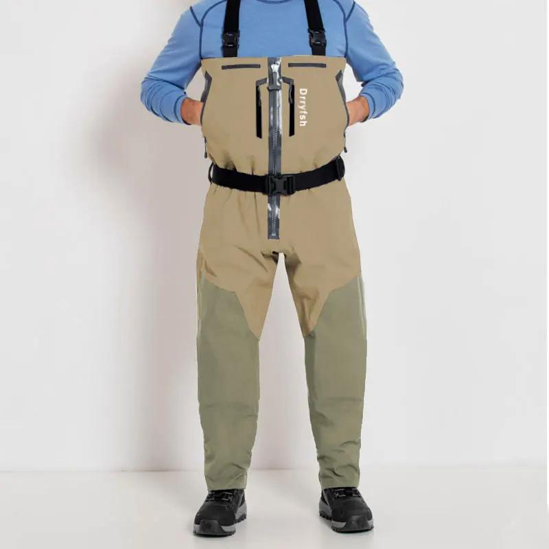 Waders de pêche à la mouche convertibles et respirants avec fermeture éclair, pantalons de pataugeoi