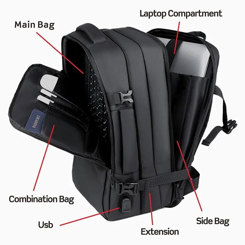 Sac à dos militaire suisse pour ordinateur portable, 17 pouces, multi-poches, extensible, étanche, U