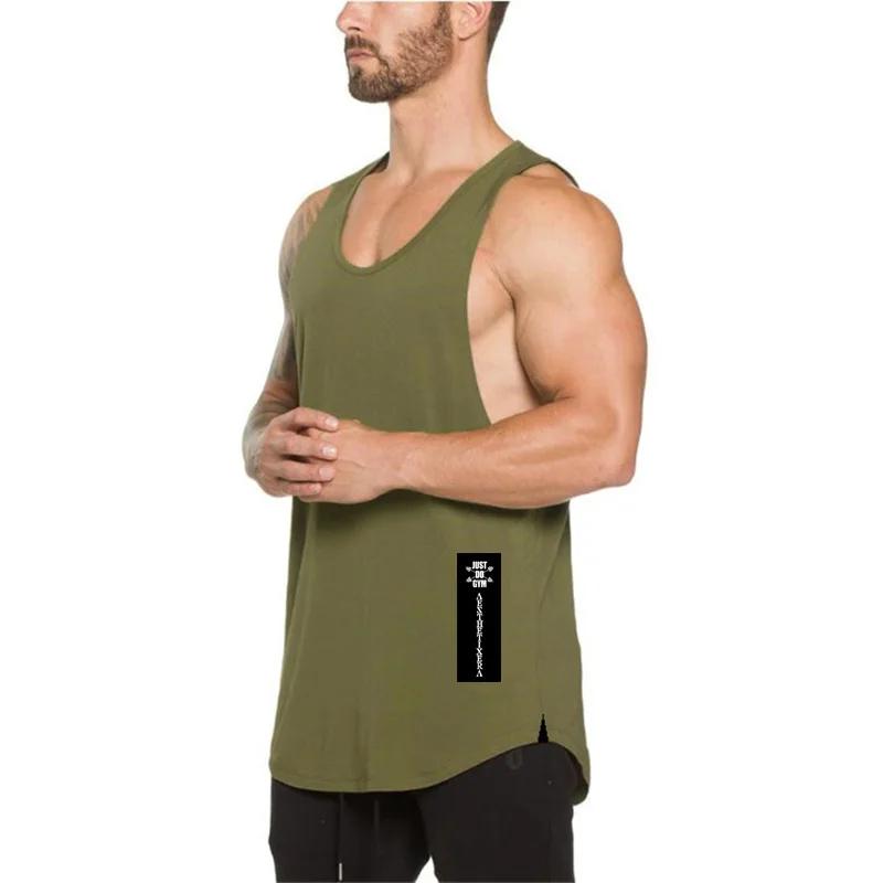 Marque Gym Sport vêtements coton Singlets musculation Stringer débardeurs hommes Fitness chemise Mus
