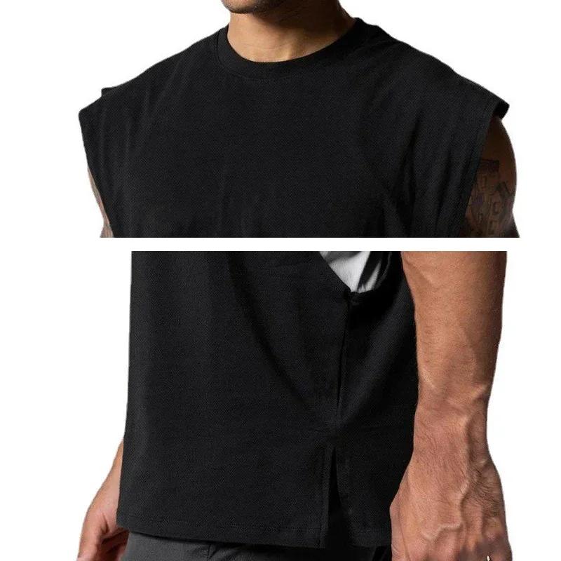 Vêtements de fitness en maille précieuse pour hommes, maillots de musculation, chemise de fibre musc