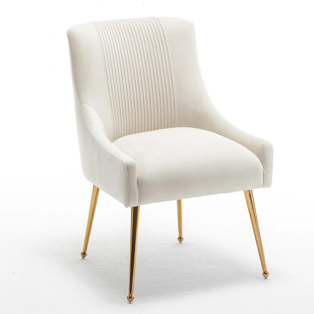 SEYNAR-Chaises de Salle à Manger en Velours Modernes, Chaise d'Accent Latérale Plissée en Tonneau, p