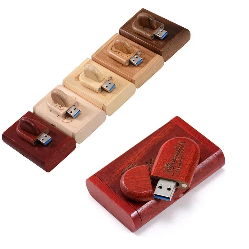 JASTER 20 PCS LOT Logo personnalisé gratuit USB 3.0 clé USB 128 GB belle boîte en bois clé mémoire 6