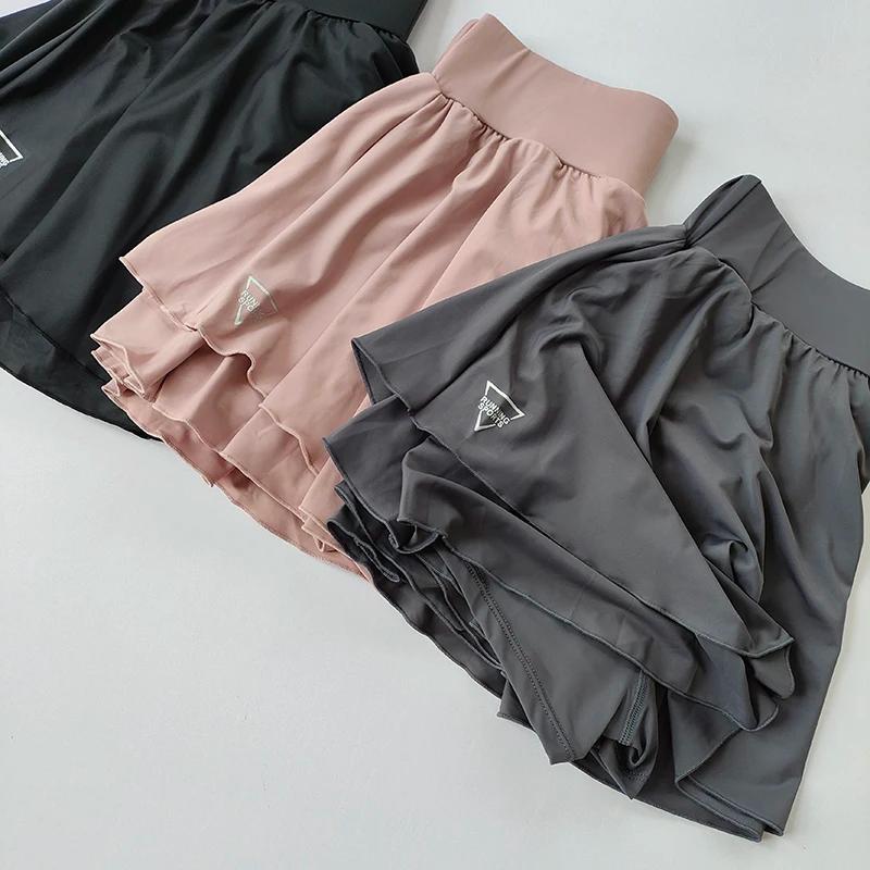 Jupe de sport fausse jupe de course deux pièces pour femmes, séchage rapide, couvrant les hanches, r