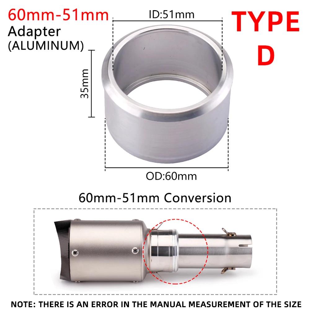 Adaptateur universel d'accès moto Escape, 51mm, 60mm à 51mm, raccord de tuyau, Beverer, silencieux,