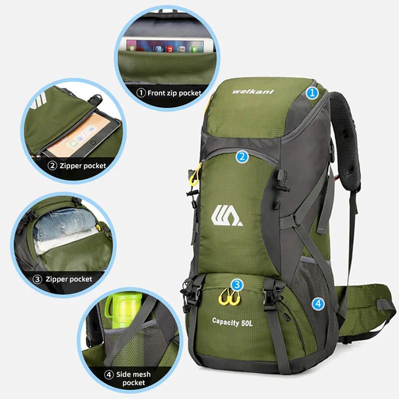 50L voyage sac à dos Camping hommes grand sac de randonnée touristique sac à dos étanche Sports de p