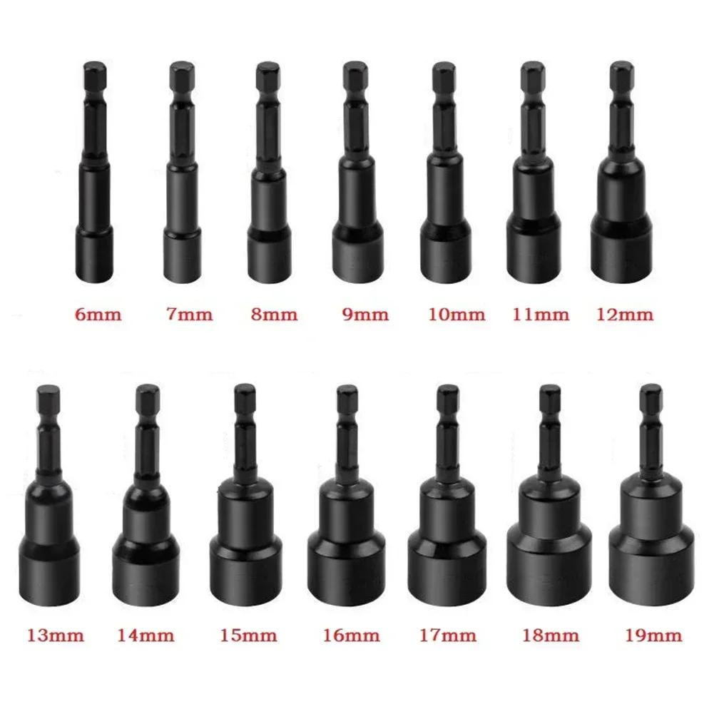 Tournevis à écrou magnétique à douille d'impact 6-19mm, adaptateur de douille profonde, têtes de clé