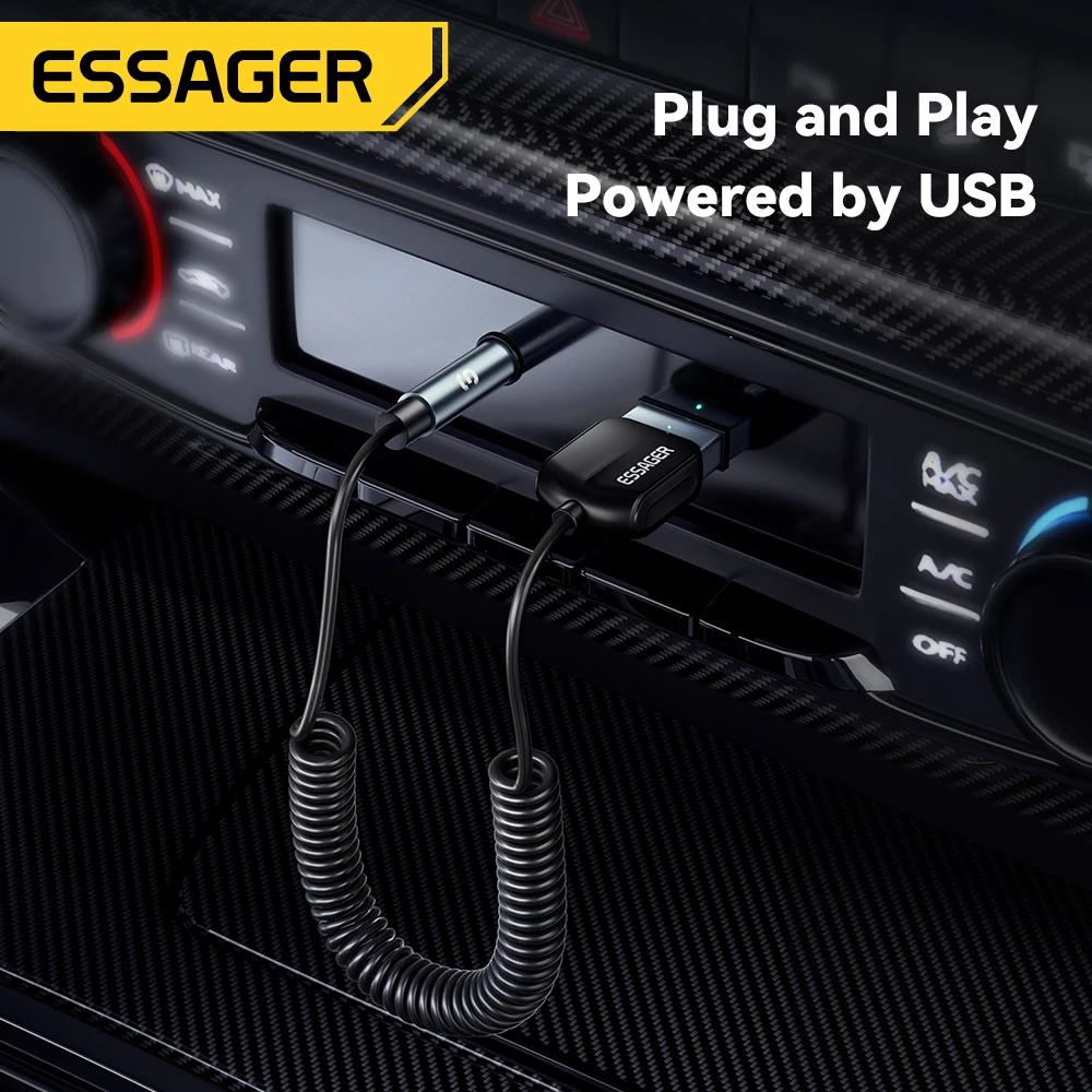 Essager USB Bluetooth Aux adaptateur Dongle USB à 3.5mm Jack Audio sans fil mains libres Kit pour vo