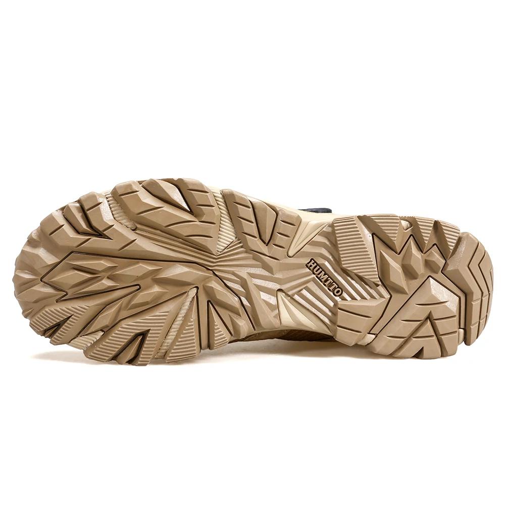 Chaussures de randonnée HUMTTO imperméables en cuir pour hommes - Baskets outdoor cheville