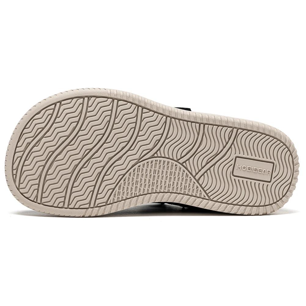 HOBIBEAR chaussures large largeur pour enfants pieds nus crochet boucle baskets minimaliste en cuir