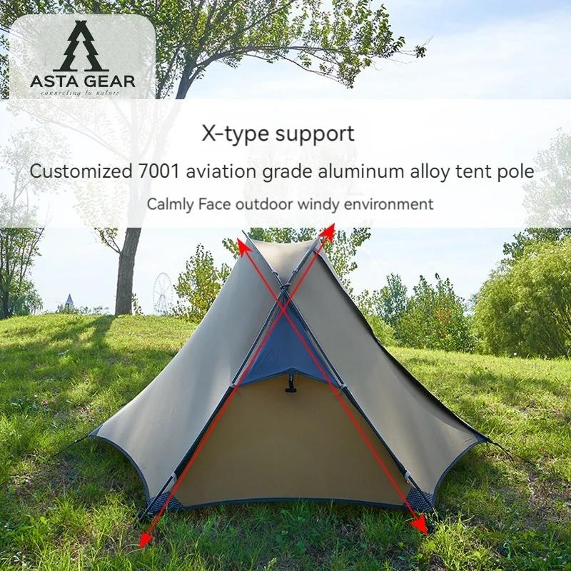 Asta Gear Crescent 1 20D-Tente de camping en nylon et silicone, pour 1 personne, étanche au vent et