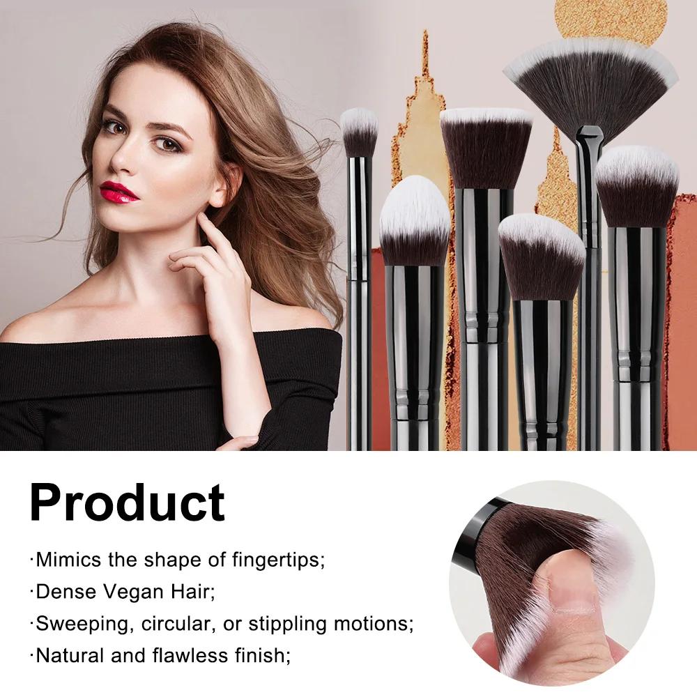 Ensemble de pinceaux de maquillage doux et moelleux pour femme, fond de teint, fard à joues, poudre,