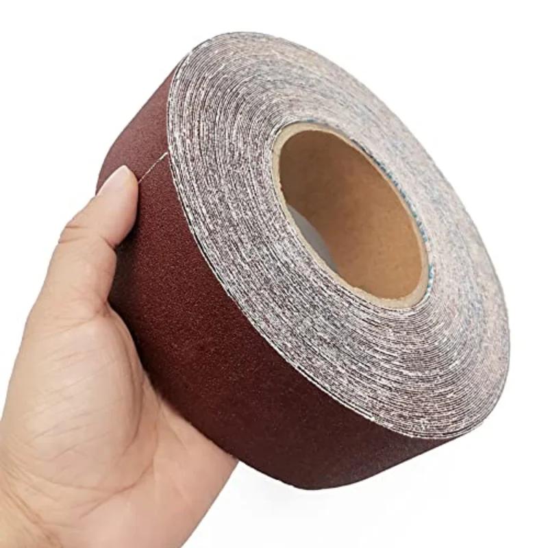 Rouleau de papier de verre 2/6/8 M, abrasif continu prêt à couper le tissu émeri pour ponceuse à tam