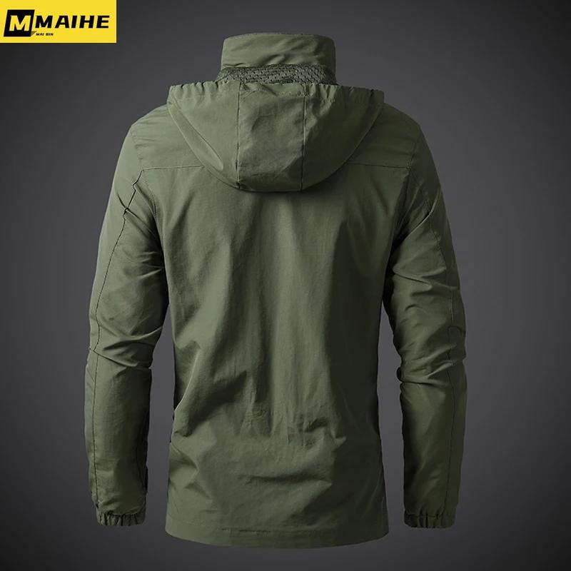 Vestes coupe-vent imperméables pour hommes, manteau militaire à capuche, nouvelles vestes de Combat