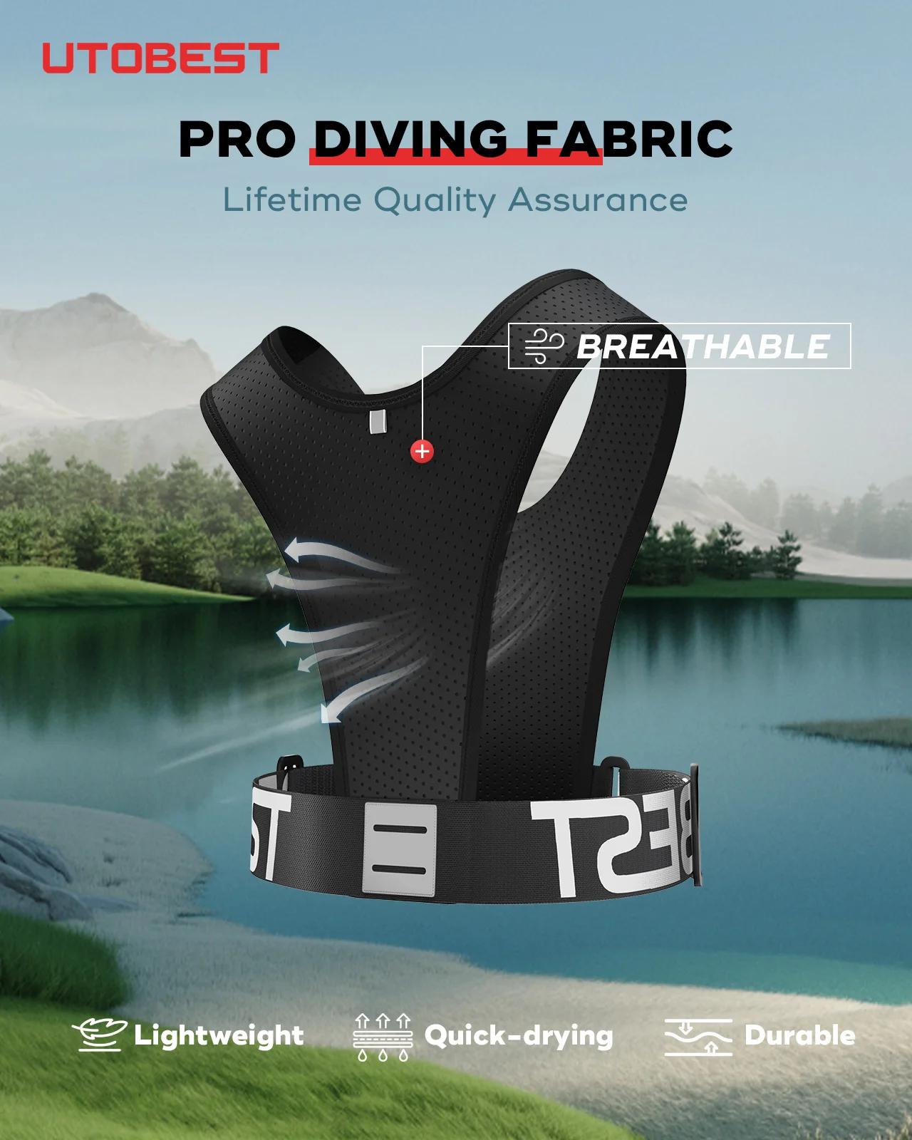 UTOBEST UTR111 Gilet de course léger avec sac de téléphone portable léger LED pour l'entraînement