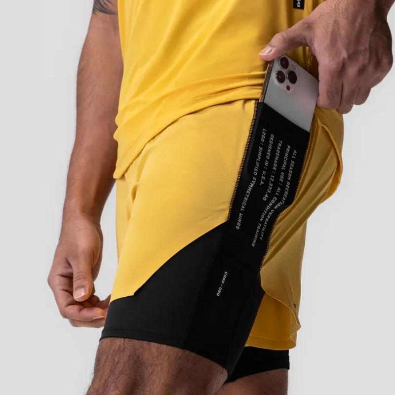 Pantalon de sport à séchage rapide pour hommes, Short élastique à Double pont, pour course à pied, G