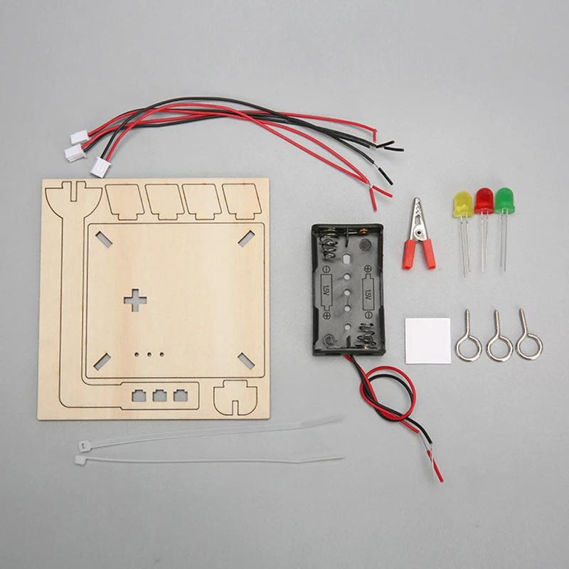Modèle de feux de circulation en bois pour enfants, jouet scientifique, technologie amusante, Kit d'