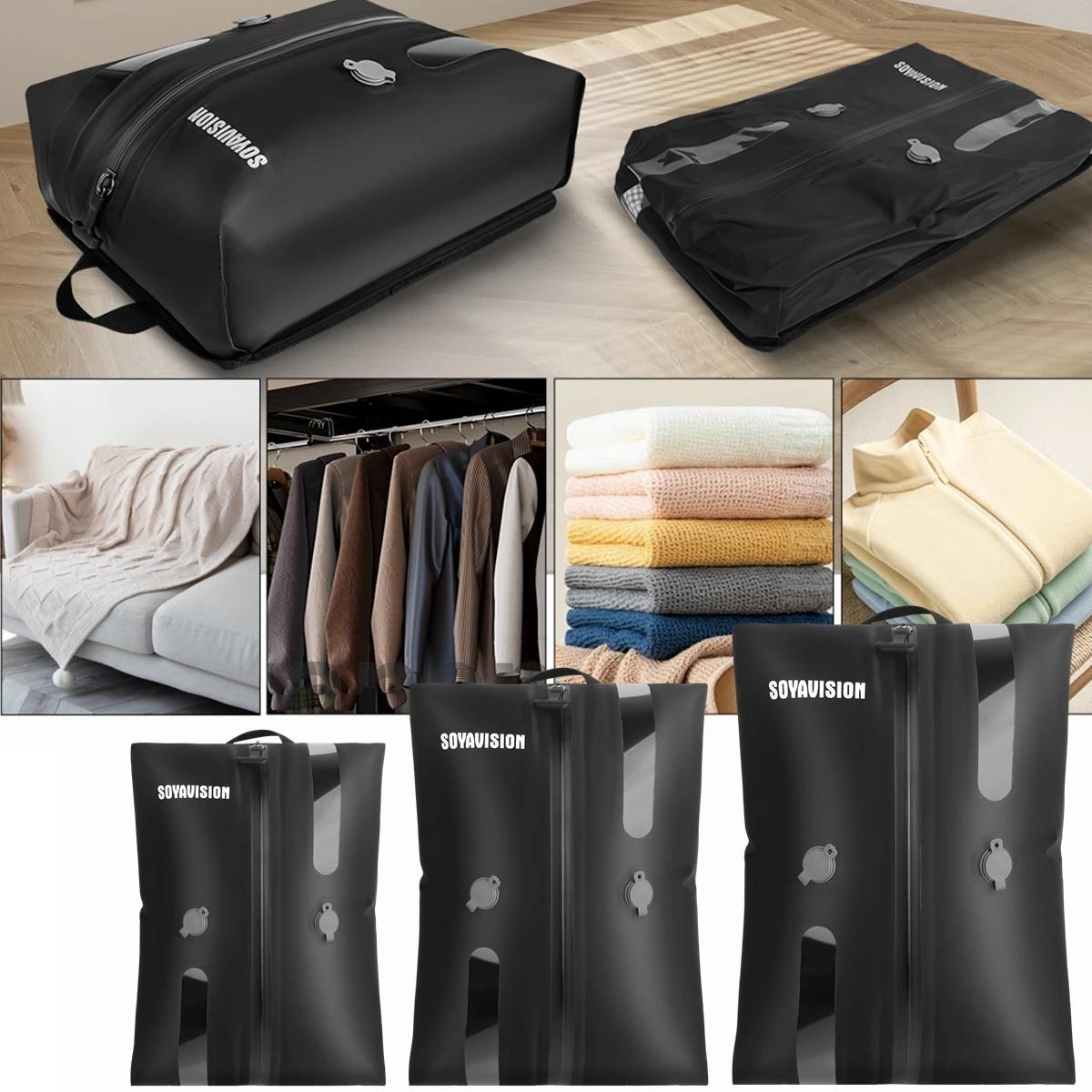 Sac sous vide de voyage, sac de rangement réutilisable, sac de Compression pliable de voyage en plei