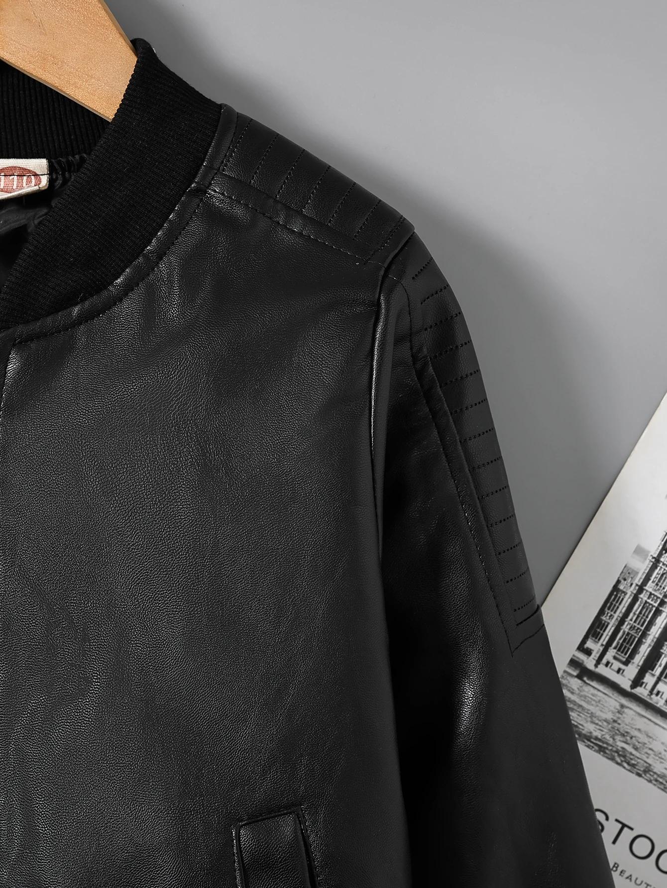 Vêtements pour enfants pour garçons, veste en cuir PU pour enfants plus âgés, veste de style moto d'