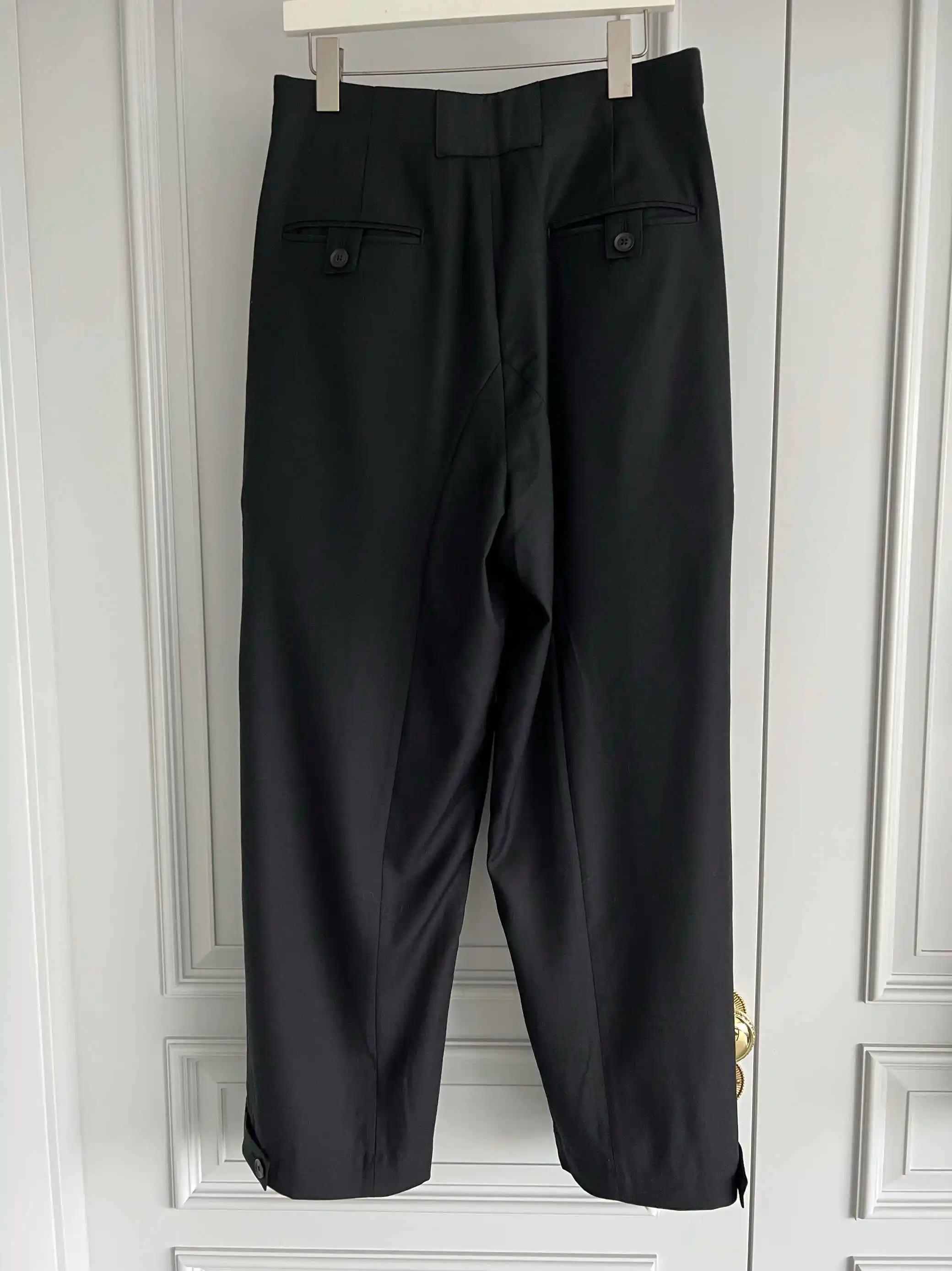 Pantalon long décontracté ample et formel pour hommes, design original TOP-YAMAMOTO, couleur unie, p