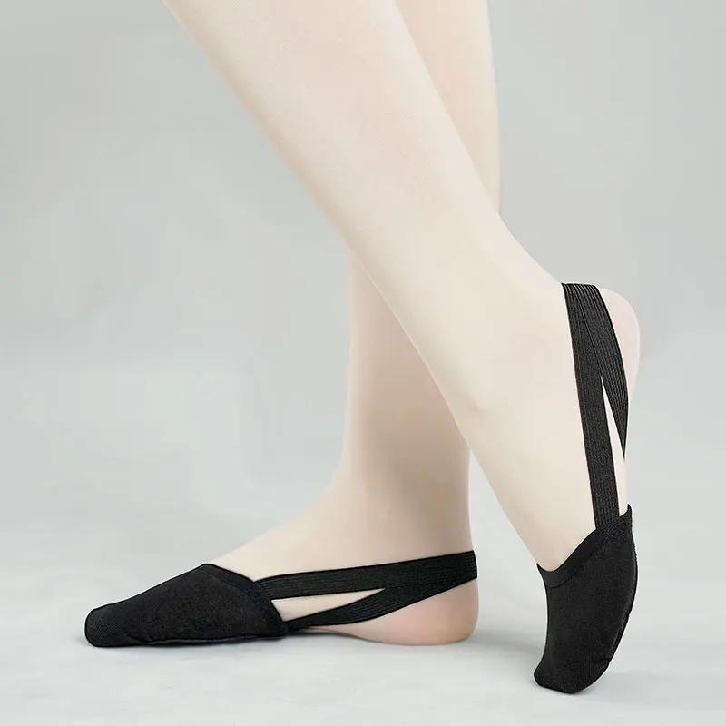 Chaussures de gymnastique rythmique demi-chaussures élastiques chaussures de Ballet pantoufles plate