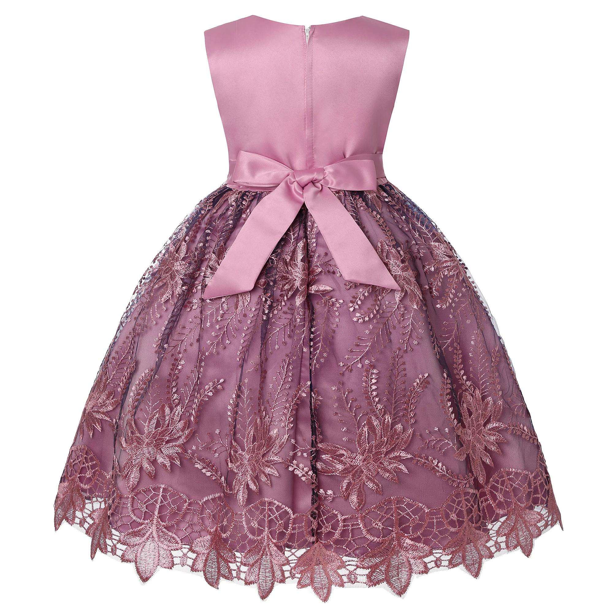 Robe Pompadour en gaze pour filles, tenue de vacances en dentelle pour enfants, tenue élégante à la