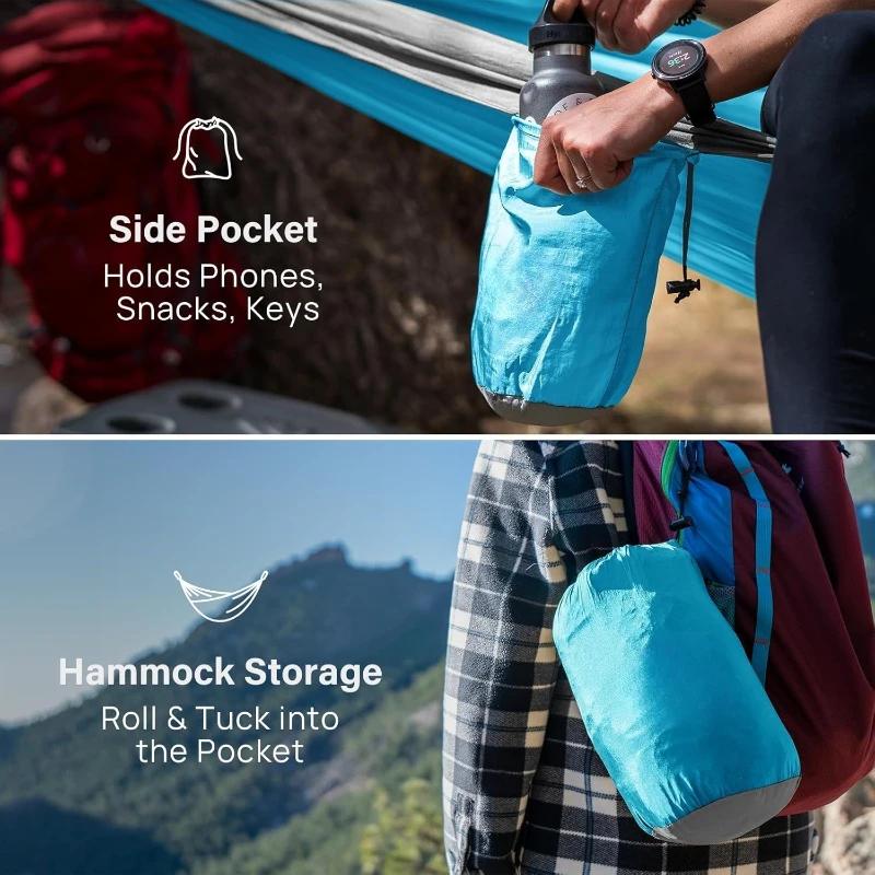 Hamac de Camping, hamacs portables avec sangles d'arbre, sac de transport attaché, parfait pour l'ex