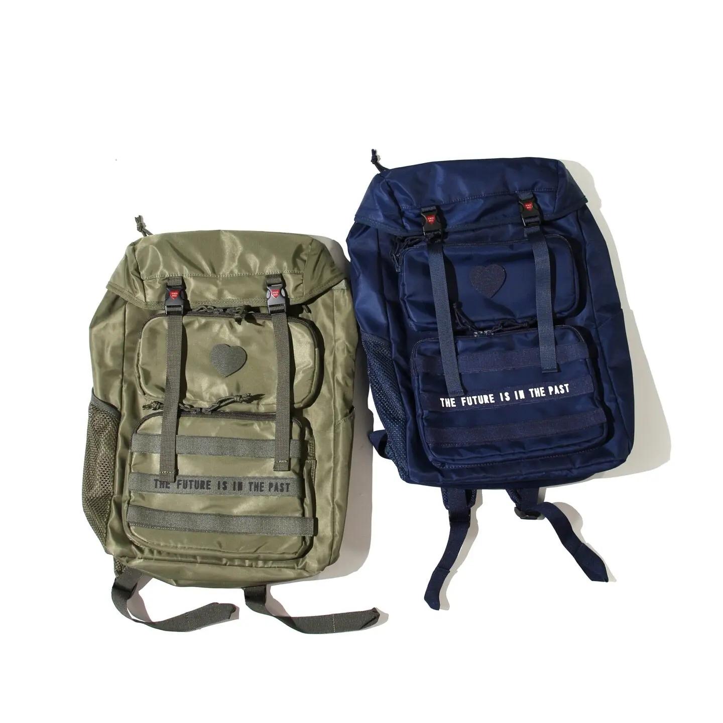 Sac à dos en nylon de style rétro américain Human Made, sac à dos de voyage de grande capacité, sac