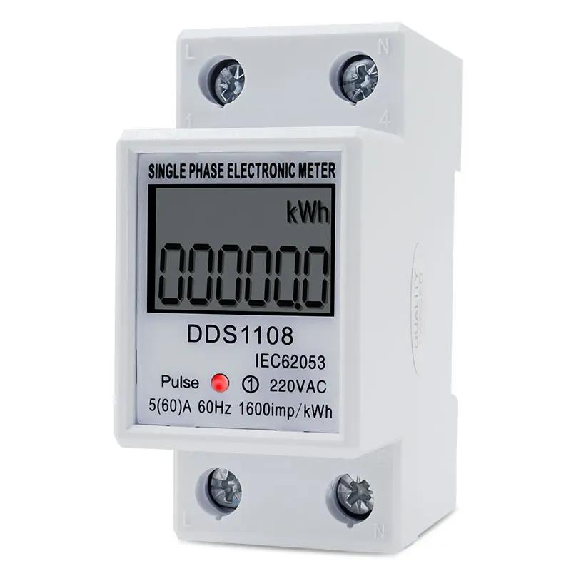 Compteur de consommation d'énergie à affichage numérique LCD, monophasé, Watt, wattmètre kWh 230V AC