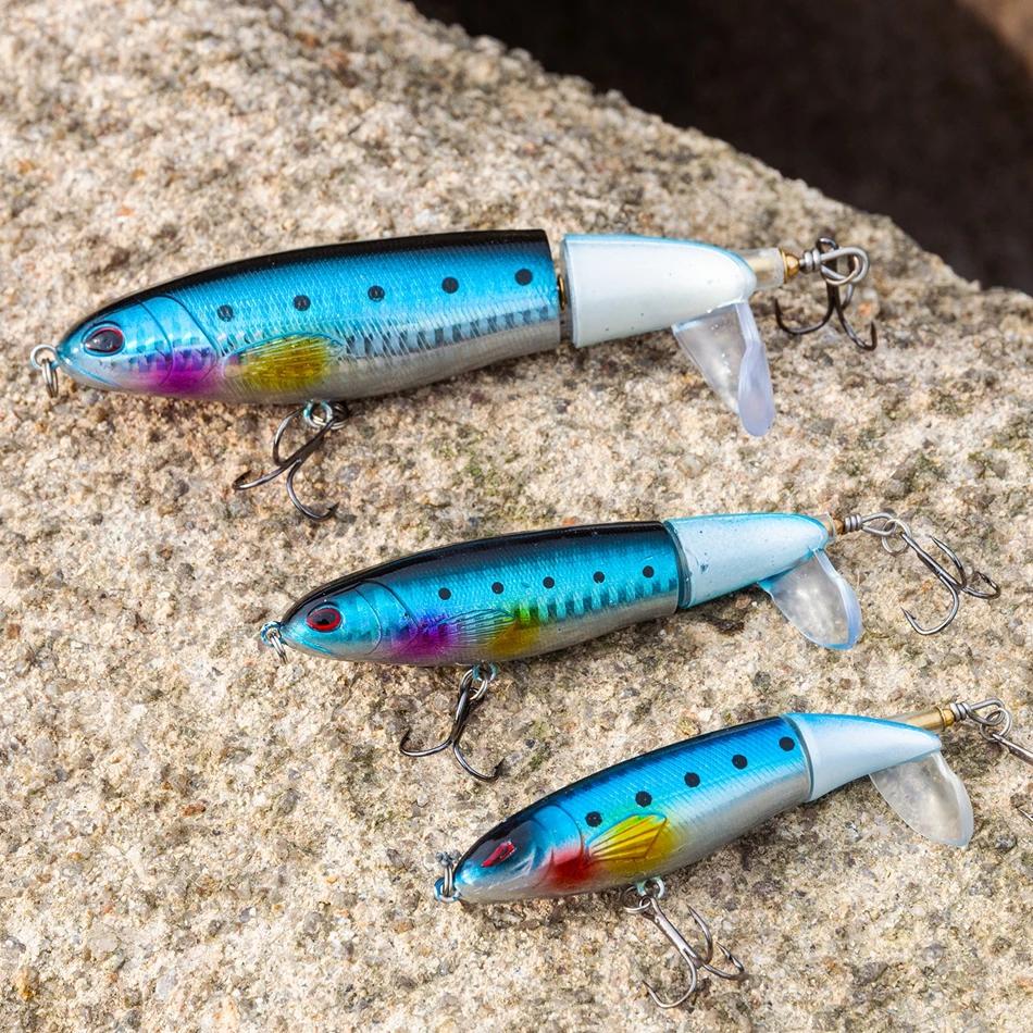 Goture Whopper Popper 10 cm/11 cm/14 cm Topwater leurre de pêche Blowups brochet appâts queue rotati