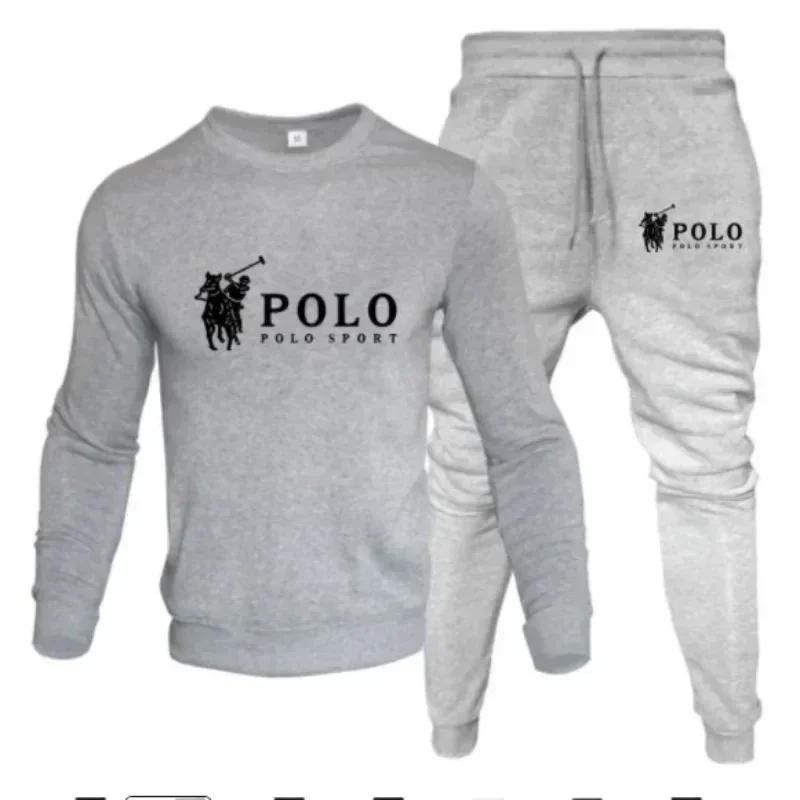 Ensemble d'automne et d'hiver pour hommes, sweat-shirt à col rond et pantalon de jogging, à la mode
