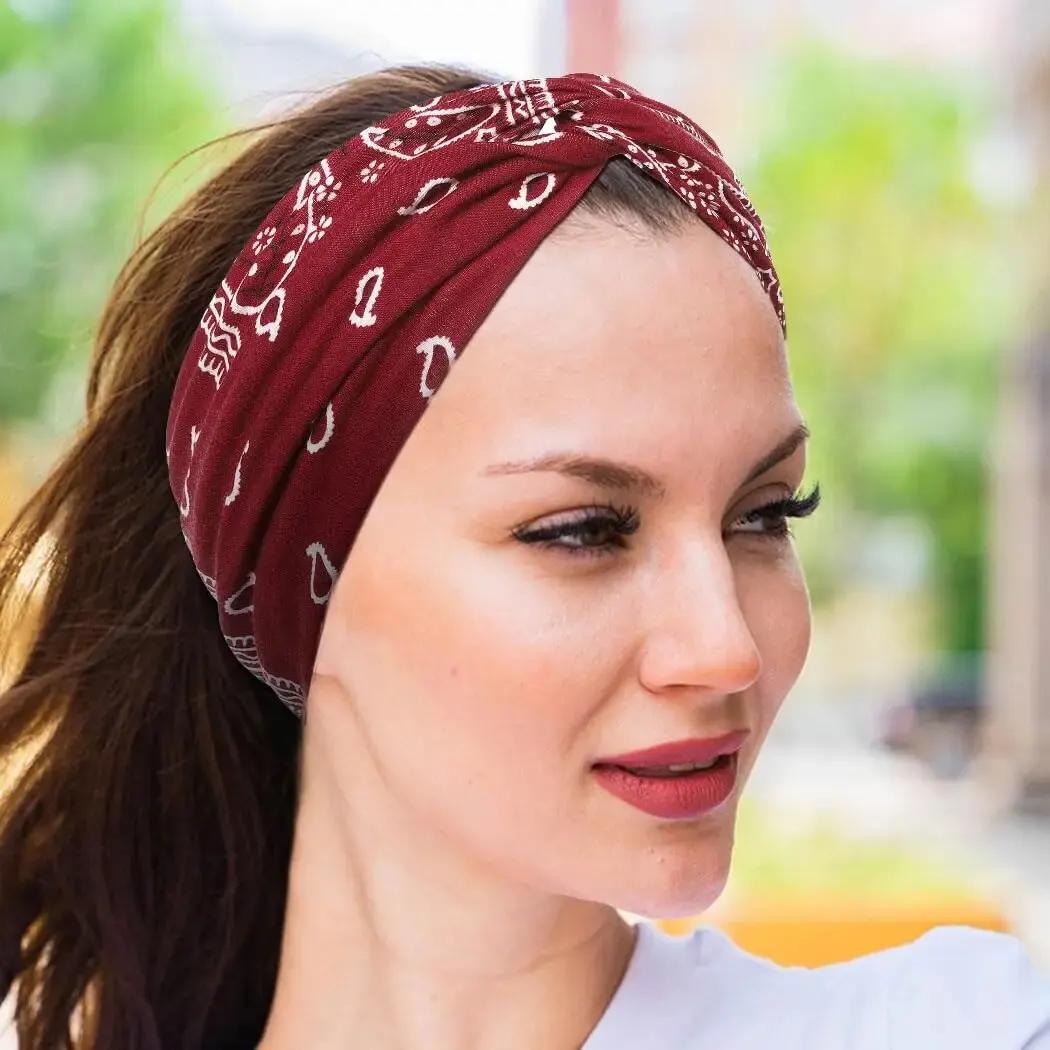 Bandeau extensible large noué pour femmes - Accessoire cheveux Yoga course sport confortable et tendance