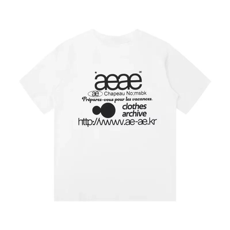 Aeae coréen classique lettre Logo polyvalent décontracté ample à manches courtes T-shirt pour hommes
