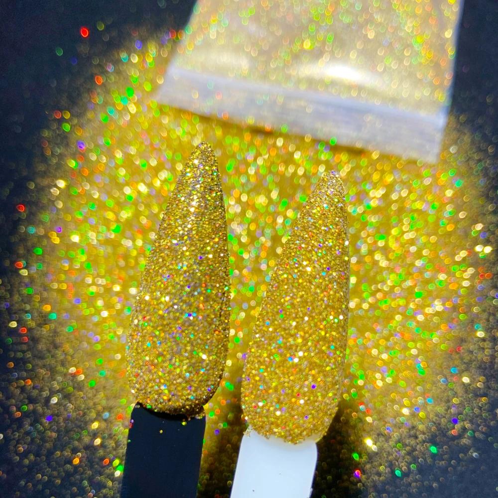 50g argent holographique paillettes poudre 0.2mm Laser argent/or Chrome poudre en vrac UV Gel vernis