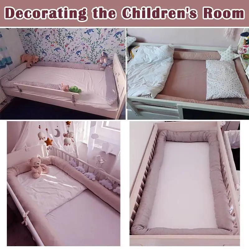  Coussin d'oreiller de lit pare-chocs pour bébé de 2M de Long, pour protection de berceau de bé