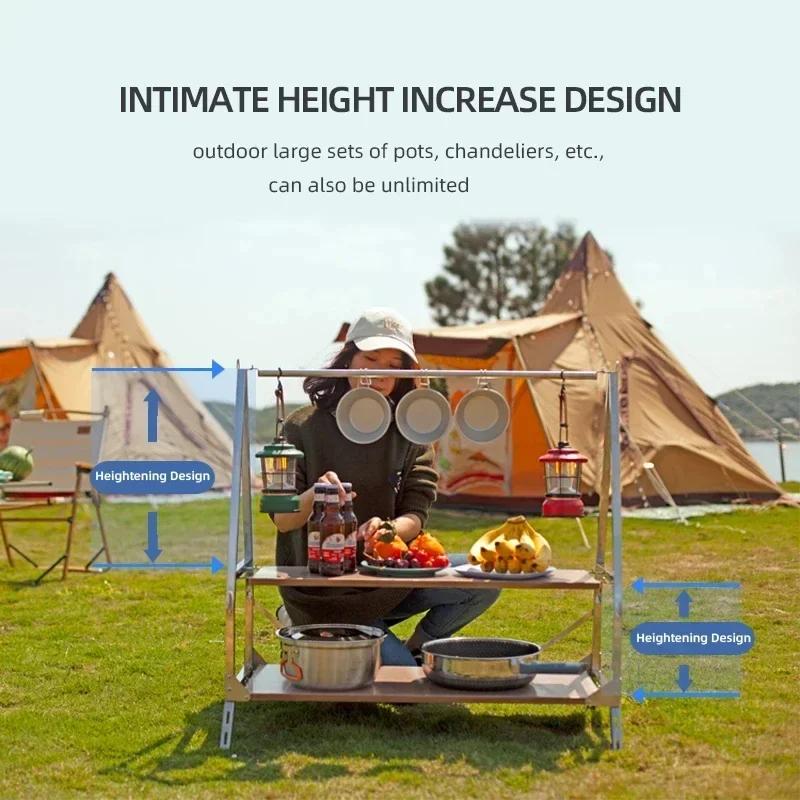 Étagère de rangement de Camping en plein air, étagère pliante Portable, support de rangement de jard