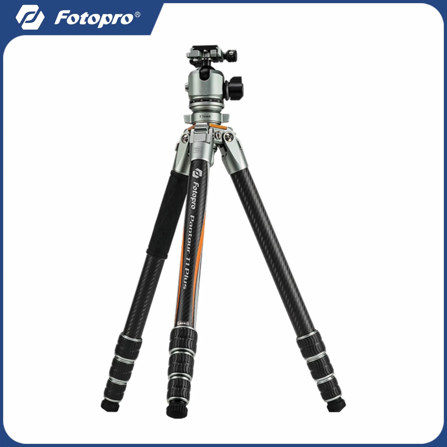Fotopro T1 Plus trépied de voyage professionnel trépied en Fiber de carbone robuste avec rotule à pr
