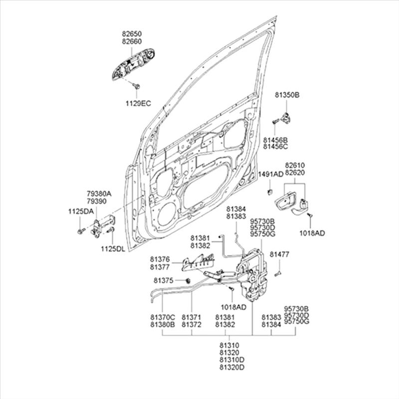 Actionneur de serrure de porte latérale avant gauche X-T 957351C010, pour Hyundai Getz Click 2002 –