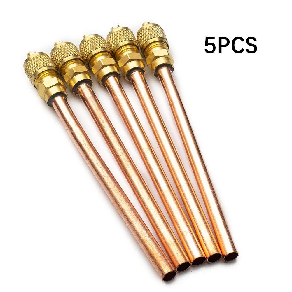 Valves d'accès de réfrigération pour climatiseur, 5 pièces, 6mm OD, Tube en cuivre, pièces de rempli