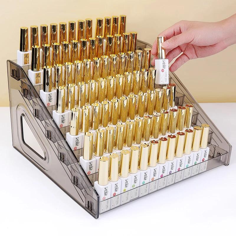 Présentoir de vernis à ongles en acrylique transparent, support de rangement en plastique multicouch