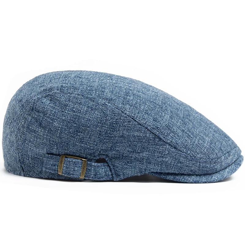 Nouveau été mince Double boutonnage béret mode hommes Vintage visière casquette plate femmes chapeau