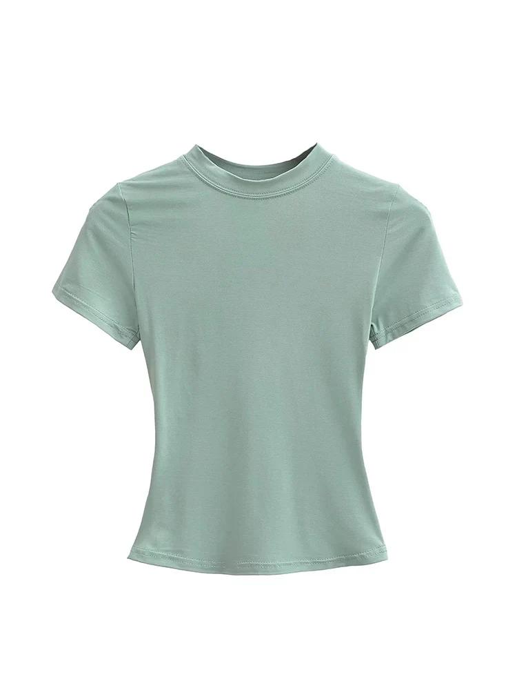 T-shirt manches courtes pour femmes, décontracté, de haute qualité, Sexy, Slim, tendance, couleur un