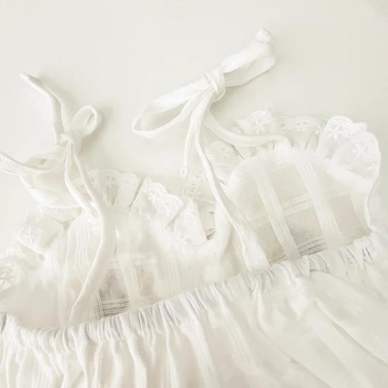 2025 été charmant sans manches nœud papillon fleur brodé infantile nouveau-né filles une pièce body